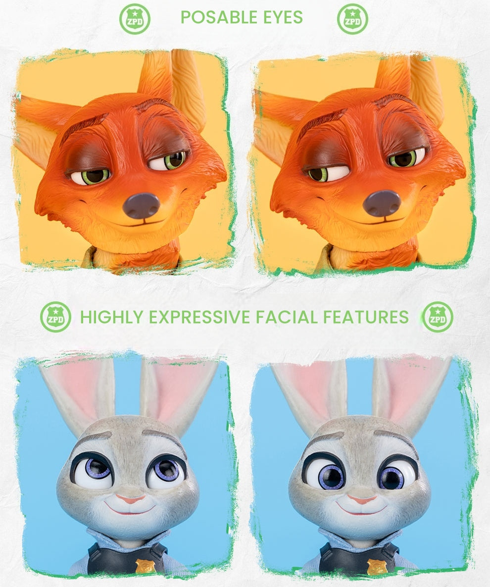Judy & Nick Fabric-Costumed Action Figure（Two in One Set）